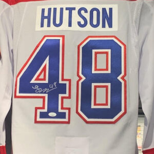 Lane Hutson Signed Montreal Canadiens Jersey (White) COA JSA