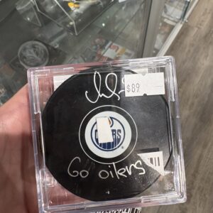 Vasily Podkolzin Signed Oilers Puck (SPECIAL)