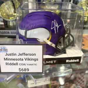 Justin Jefferson Minnesota Vikings Riddell W/COA FANATIC
